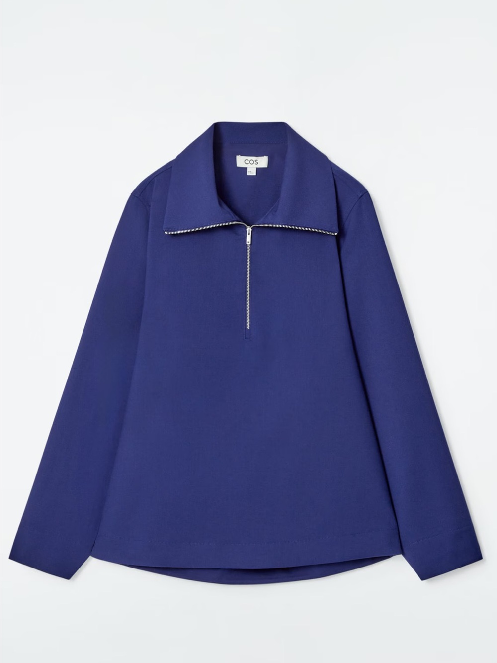 COS wool blend half-zip blouse